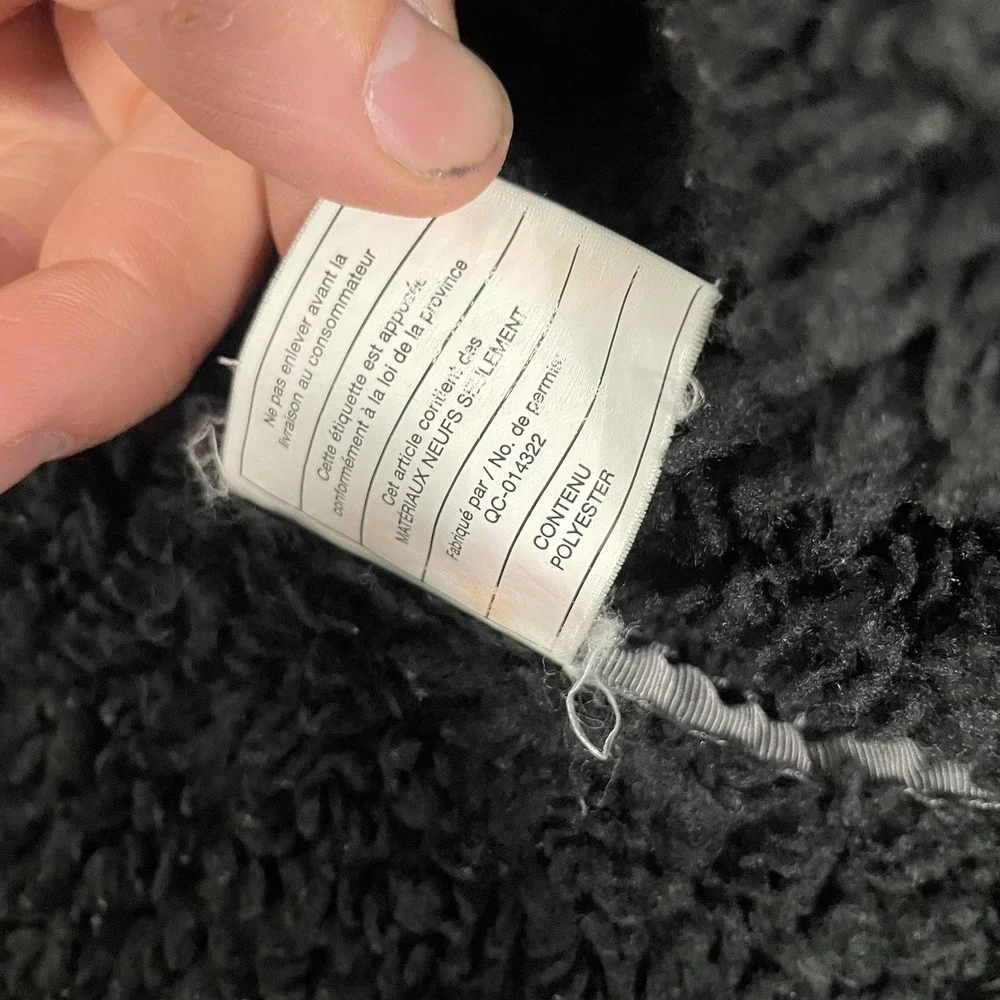 Patagonia Fleece Jacket Youth‎ Medium 10 Black Hooded Sherpa Full Zip Pockets